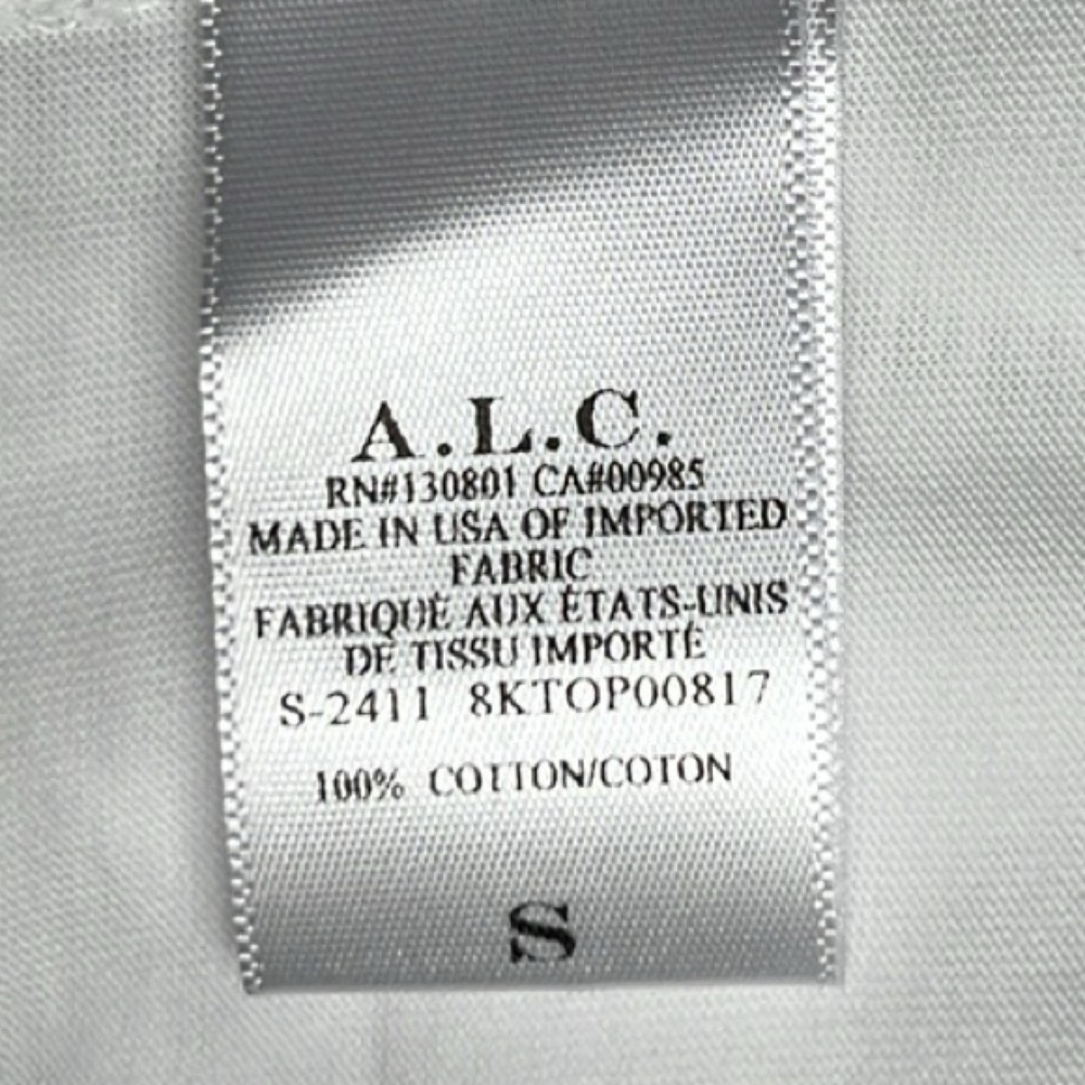 NWT A.L.C. Albie Cotton Jersey White Tee Size S $145 - Picture 7 of 10